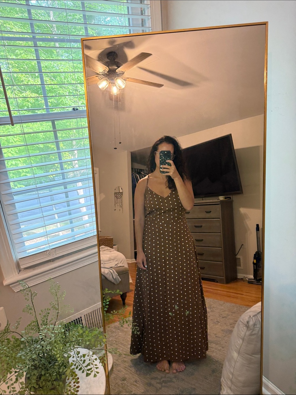 Target Brown Polka Dot Maxi Dress